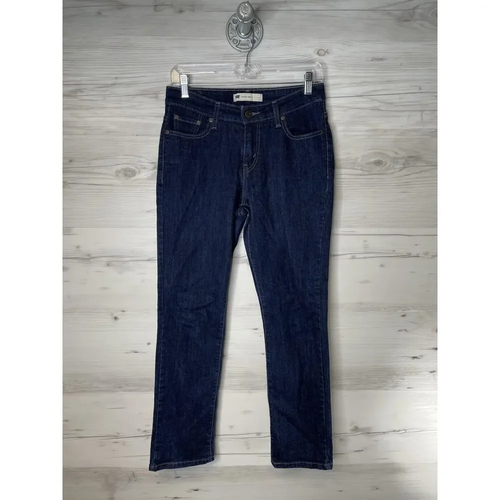 Levis Jeans Womens 6 Dark Wash Mid Rise Skinny Stretch Denim 5 Pocket Zip Fly‎